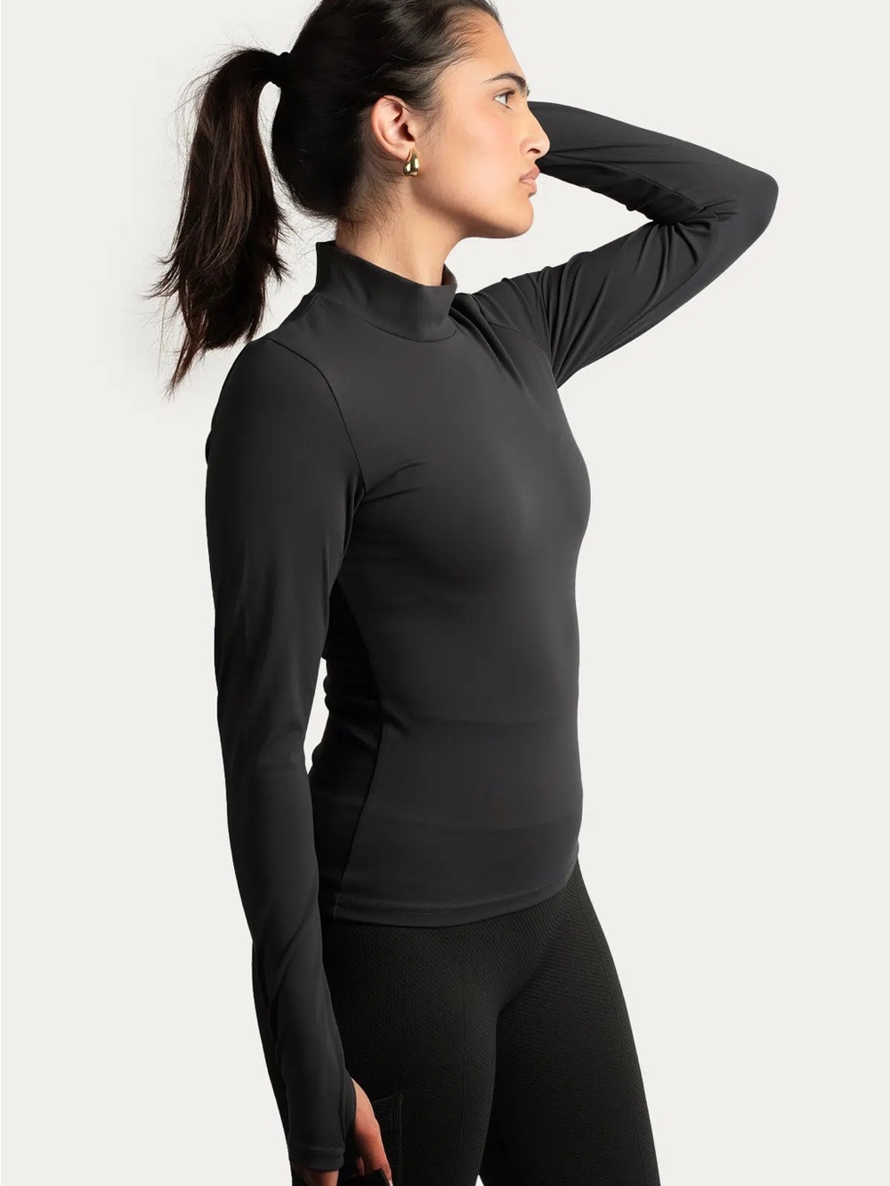 Amiko & Friends Black Mock Neck Base Layer